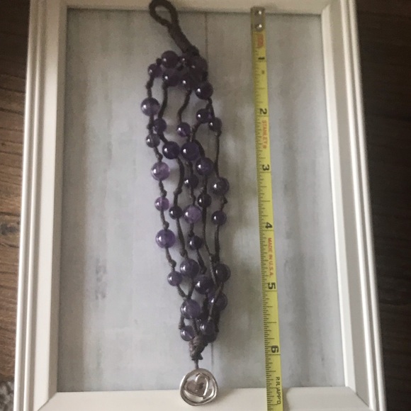 Purple bead with heart closure bracelet - Picture 4 of 6